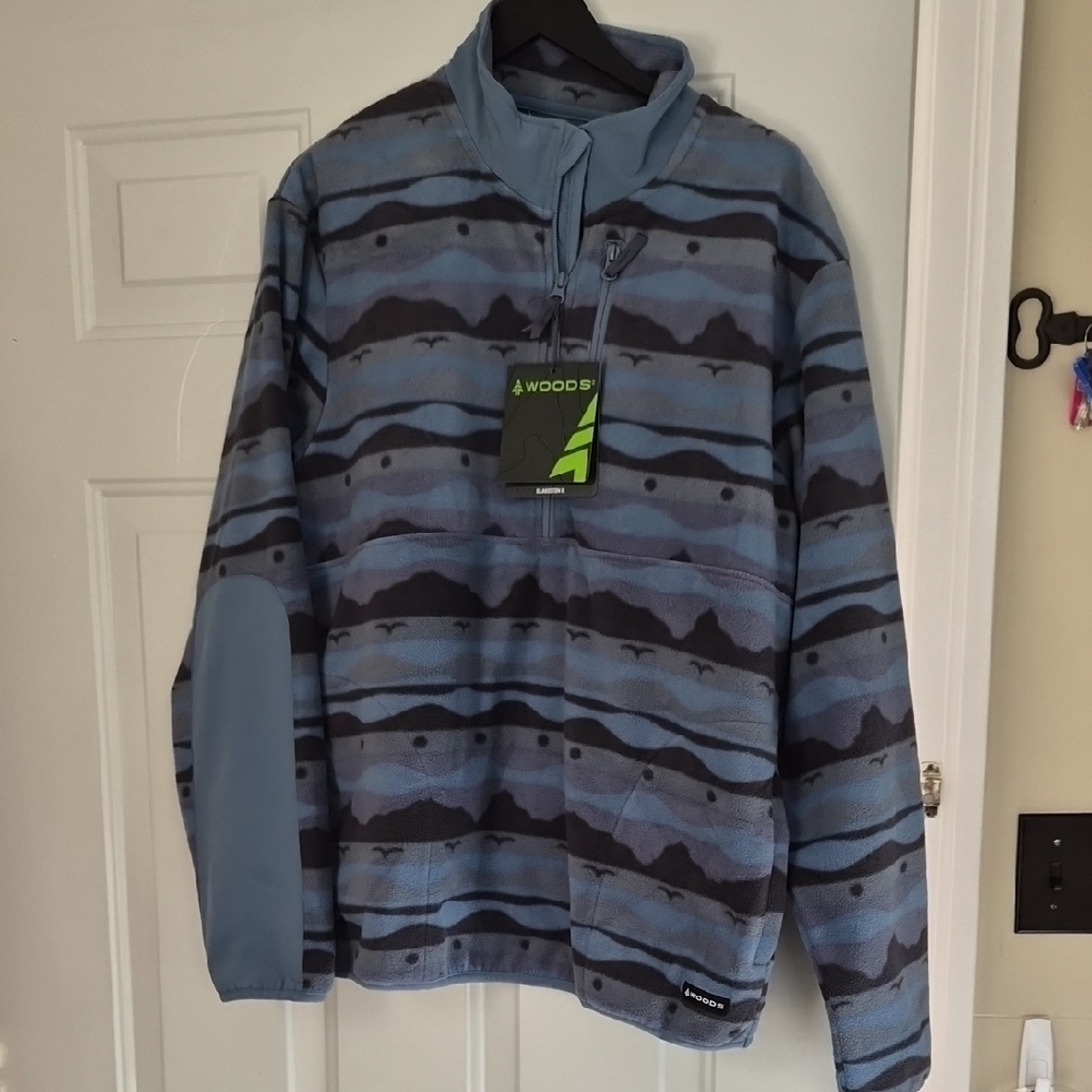 Woods Blakiston II Blue and Black Patterned Pullover